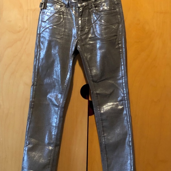 Zadig & Voltaire Eva Argent Deluxe Metallic Skinny - Picture 3 of 3